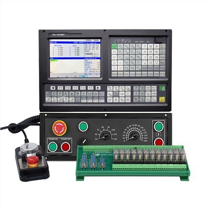 GH1000TC-2 is 2 axis economic type Lathe CNC Controller <br />
1)Threading Cycle: Following Mode/Interpolate Mode<br /> 
2) Support Dual analog voltage(0~10V) & C-axis for Spindle servo(M800)<br />
3) Support Stepper/Increment/Absolute/EtherCAT/Powerlink Servo for Feeding Axes<br />